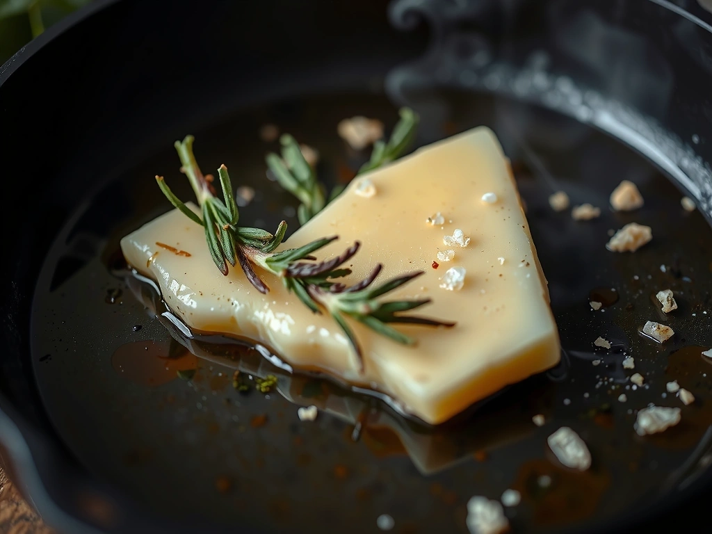 Pfanne mit Gänsefett und Rosmarin